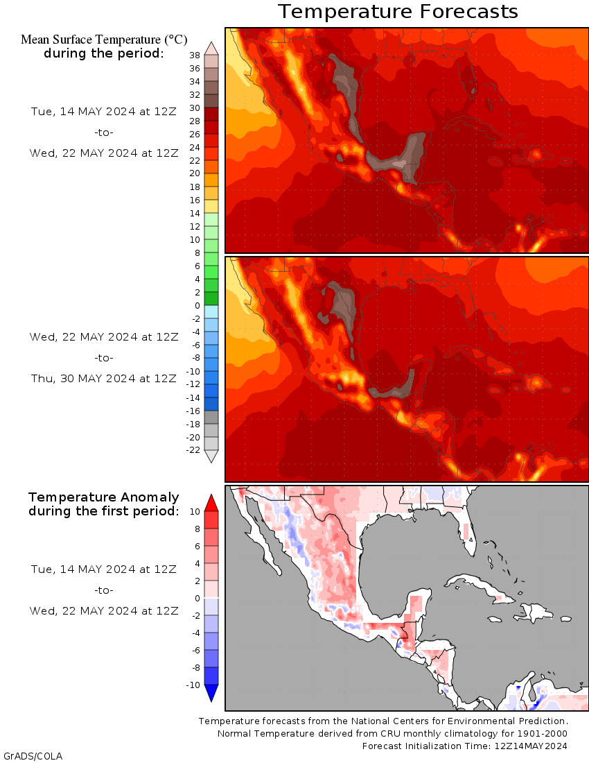température Mexico & Caribbean